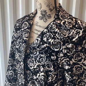 1990s Lightweight Coat with Flocked Roses